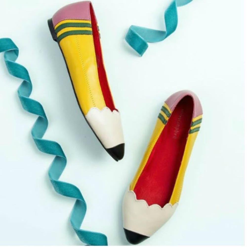 Jeffrey Campbell PENCIL ✏️ shoes yellow flats 8.5 (7.5-8)